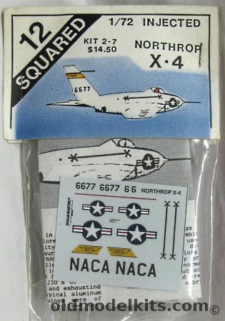 12 Squared 1/72 Northrop X-4 Research Aircraft - Bagged, 2-7 plastic model kit